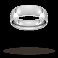 7mm Traditional Court Heavy Wedding Ring in 950 Palladium- Ring Size U