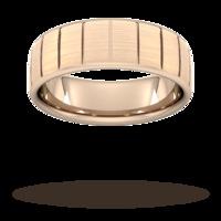 7mm Traditional Court Heavy Vertical Lines Wedding Ring In 18 Carat Rose Gold