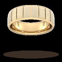 7mm Traditional Court Heavy Vertical Lines Wedding Ring In 18 Carat Yellow Gold