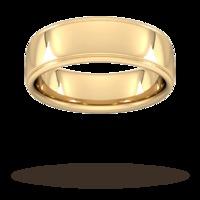 7mm D Shape Heavy polished finish with grooves Wedding Ring in 9 Carat Yellow Gold