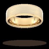 7mm Slight Court Heavy Matt Finished Wedding Ring in 18 Carat Yellow Gold