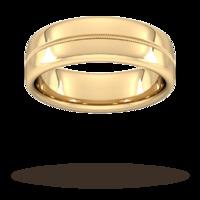 7mm Traditional Court Standard Milgrain Centre Wedding Ring In 18 Carat Yellow Gold