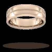 7mm Slight Court Heavy Milgrain Centre Wedding Ring In 9 Carat Rose Gold