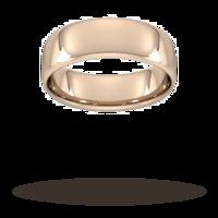 7mm slight court standard wedding ring in 18 carat rose gold ring size ...
