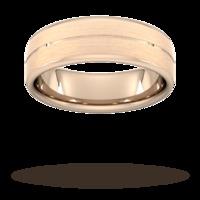 7mm Slight Court Extra Heavy centre groove with chamfered edge Wedding Ring in 9 Carat Rose Gold - Ring Size P