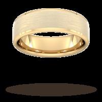 7mm Slight Court Extra Heavy polished chamfered edges with matt centre Wedding Ring in 9 Carat Yellow Gold - Ring Size Q