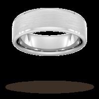 7mm Slight Court Extra Heavy polished chamfered edges with matt centre Wedding Ring in 18 Carat White Gold - Ring Size Q