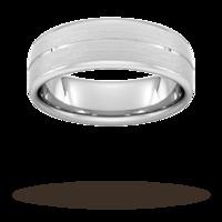 7mm Slight Court Extra Heavy centre groove with chamfered edge Wedding Ring in 950 Palladium - Ring Size S