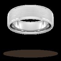 7mm D Shape Heavy polished chamfered edges with matt centre Wedding Ring in 9 Carat White Gold
