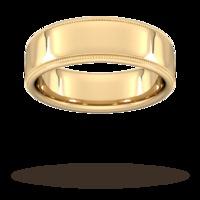 7mm Slight Court Extra Heavy milgrain edge Wedding Ring in 18 Carat Yellow Gold - Ring Size V