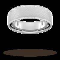 7mm Slight Court Extra Heavy diagonal matt finish Wedding Ring in 18 Carat White Gold - Ring Size U