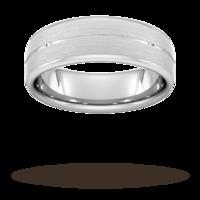 7mm Slight Court Extra Heavy centre groove with chamfered edge Wedding Ring in Platinum - Ring Size U