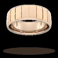 7mm d shape standard vertical lines wedding ring in 9 carat rose gold