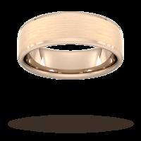 7mm D Shape Heavy polished chamfered edges with matt centre Wedding Ring in 18 Carat Rose Gold