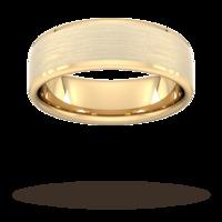7mm D Shape Heavy polished chamfered edges with matt centre Wedding Ring in 18 Carat Yellow Gold