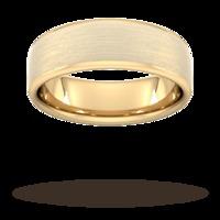 7mm Flat Court Heavy Matt Finished Wedding Ring In 18 Carat Yellow Gold