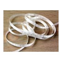 7mm narrow woven satin heart ribbon ivory