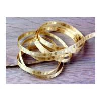 7mm narrow woven satin heart ribbon gold