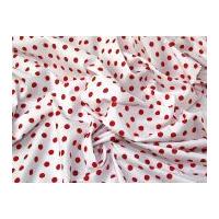 7mm Spotty Polka Dot Print Cotton Dress Fabric Red on White