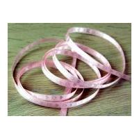 7mm Narrow Woven Satin Heart Ribbon Baby Pink