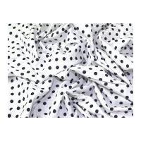 7mm Spotty Polka Dot Print Cotton Dress Fabric Navy on White