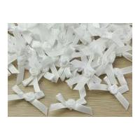 7mm Ribbon Bow With Rose White