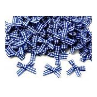 7mm Gingham Check Ribbon Bows Royal Blue