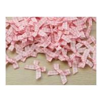 7mm gingham check ribbon bows pink