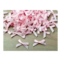 7mm Polka Dot Satin Ribbon Bows Pale Pink