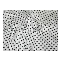 7mm Spot Print Cotton Poplin Fabric Black on White