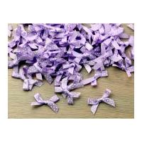 7mm Polka Dot Satin Ribbon Bows Lilac