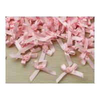 7mm Ribbon Bow With Rose Pale Pink