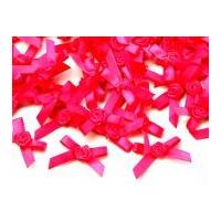 7mm Ribbon Bow With Rose Cerise Pink