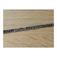 7mm double crystal diamante couture bridal trimming pewter