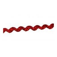 7mm Lurex Ric Rac Trimming Red