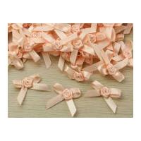 7mm ribbon bow with rose pale peach