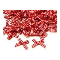 7mm gingham check ribbon bows red