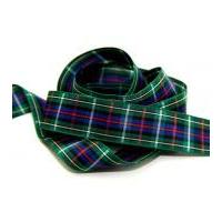7mm Berisford Woven Tartan Ribbon 8 Rose