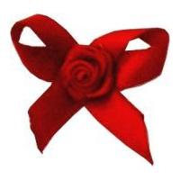 7mm Berisford Ribbon Rose Centred Bows 250 Red