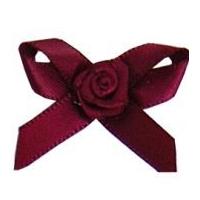 7mm berisford ribbon rose centred bows 275 wine