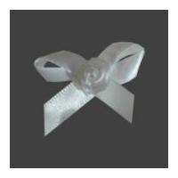 7mm Berisford Ribbon Rose Centred Bows 29 White