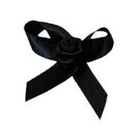 7mm Berisford Ribbon Rose Centred Bows 30 Black