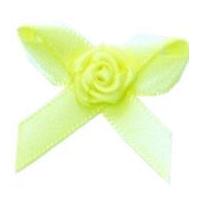 7mm Berisford Ribbon Rose Centred Bows 617 Baby Maize