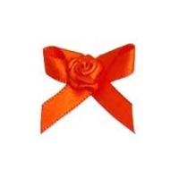 7mm Berisford Ribbon Rose Centred Bows 761 Autumn Orange