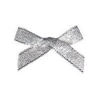 7mm Berisford Ribbon Bows 100 Silver