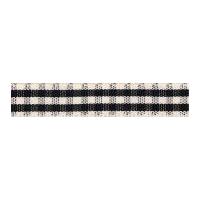 7mm berisford rustic gingham check print ribbon 10 black