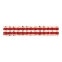 7mm Berisford Rustic Gingham Check Print Ribbon 15 Red