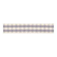 7mm berisford rustic gingham check print ribbon 18 grey