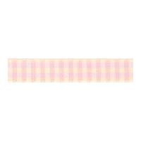 7mm Berisford Rustic Gingham Check Print Ribbon 2 Pink