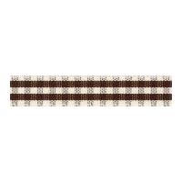 7mm Berisford Rustic Gingham Check Print Ribbon 25 Brown